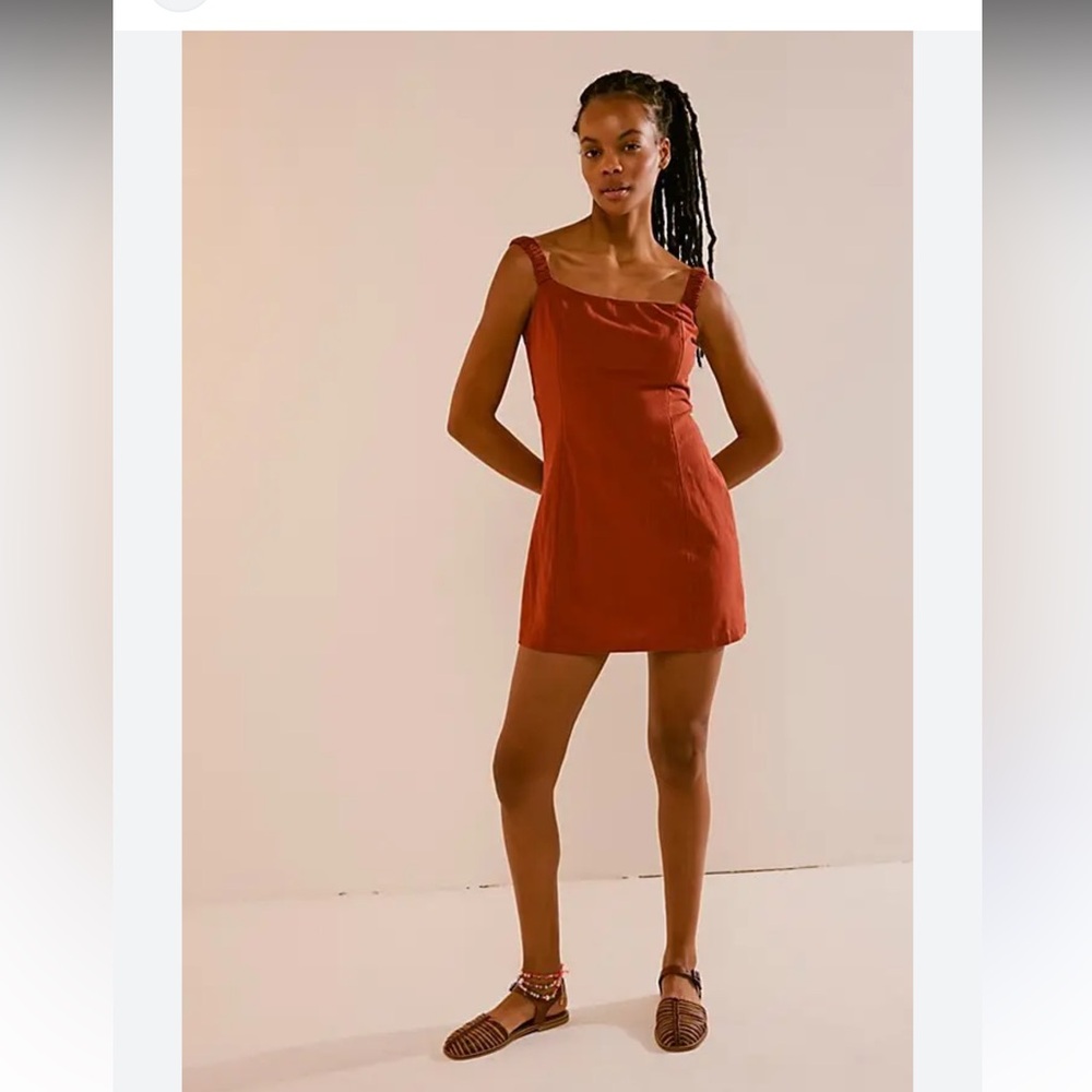 Free People Close to Heart mini dress color Auburn